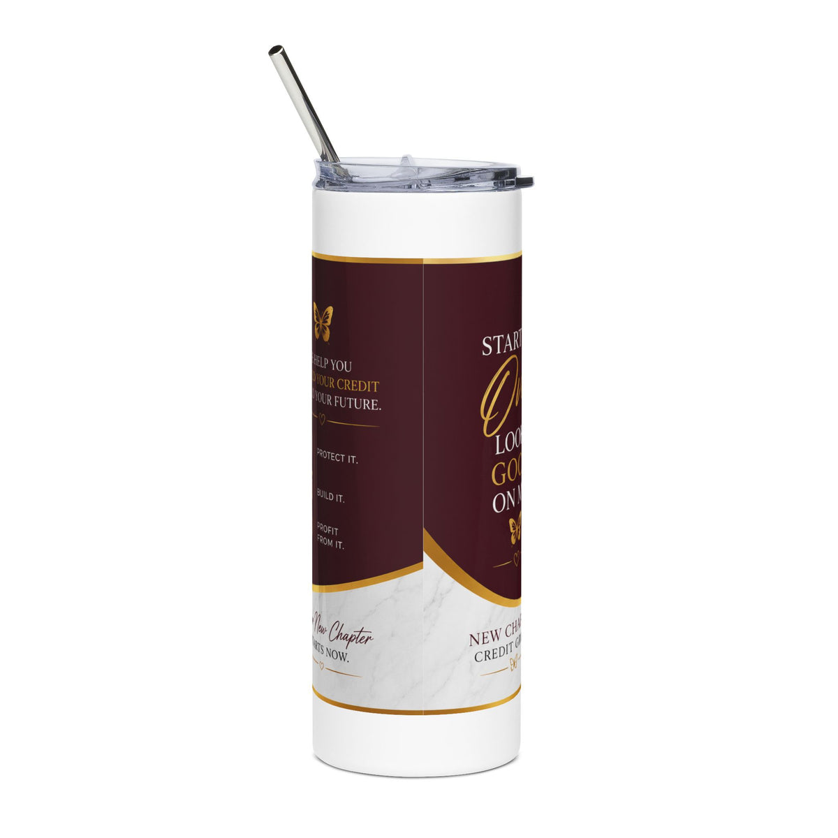 20oz Stainless Tumbler – 'Starting Over Looks Good On Me' Inspirational Travel Mug
