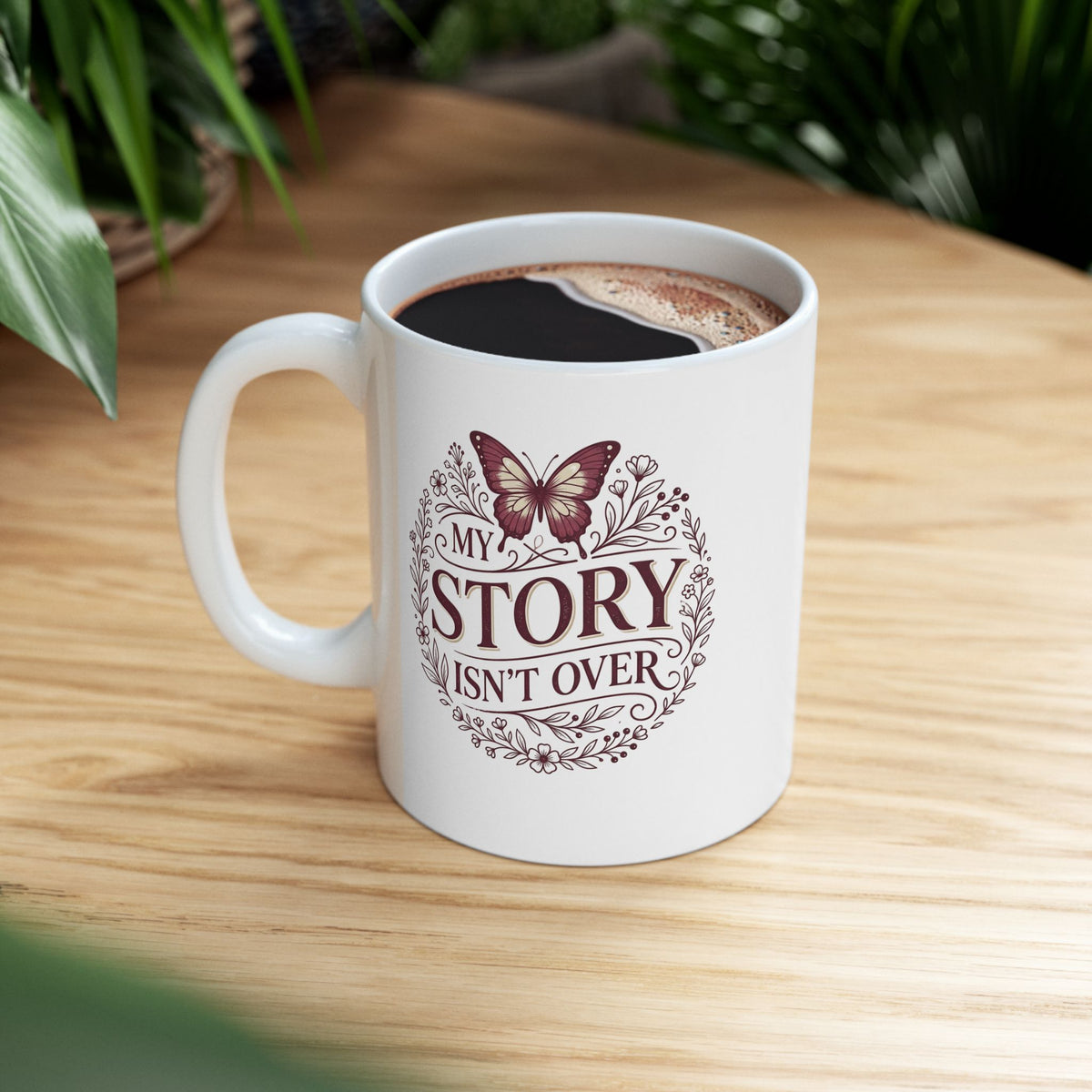 Inspirational Ceramic Mug "Family Is Everything" – Floral Script Coffee Cup (11oz/15oz)