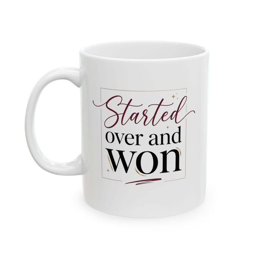 Ceramic Mug — "Strong Overcome Weakness" Inspirational Coffee Cup (11oz, 15oz)