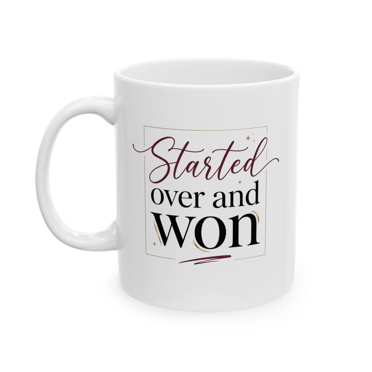 Ceramic Mug — "Strong Overcome Weakness" Inspirational Coffee Cup (11oz, 15oz)