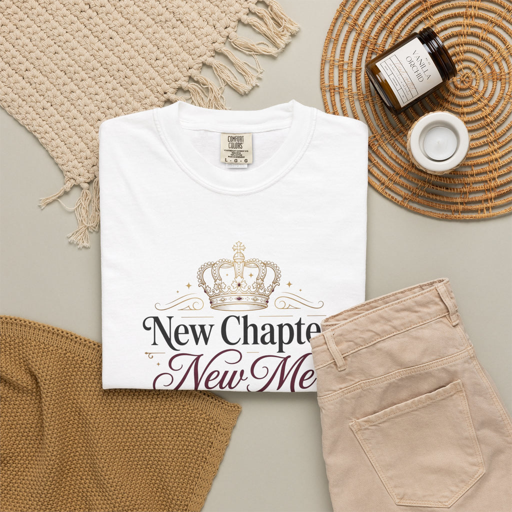 New Chapter New Me T-Shirt — Inspirational Crown Graphic Tee for Fresh Starts