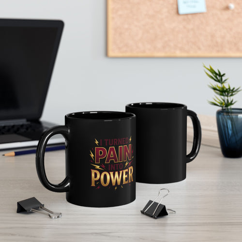 Black Coffee Mug – Retro "Born to Be a Gamer" Lightning Logo (11oz, 15oz)