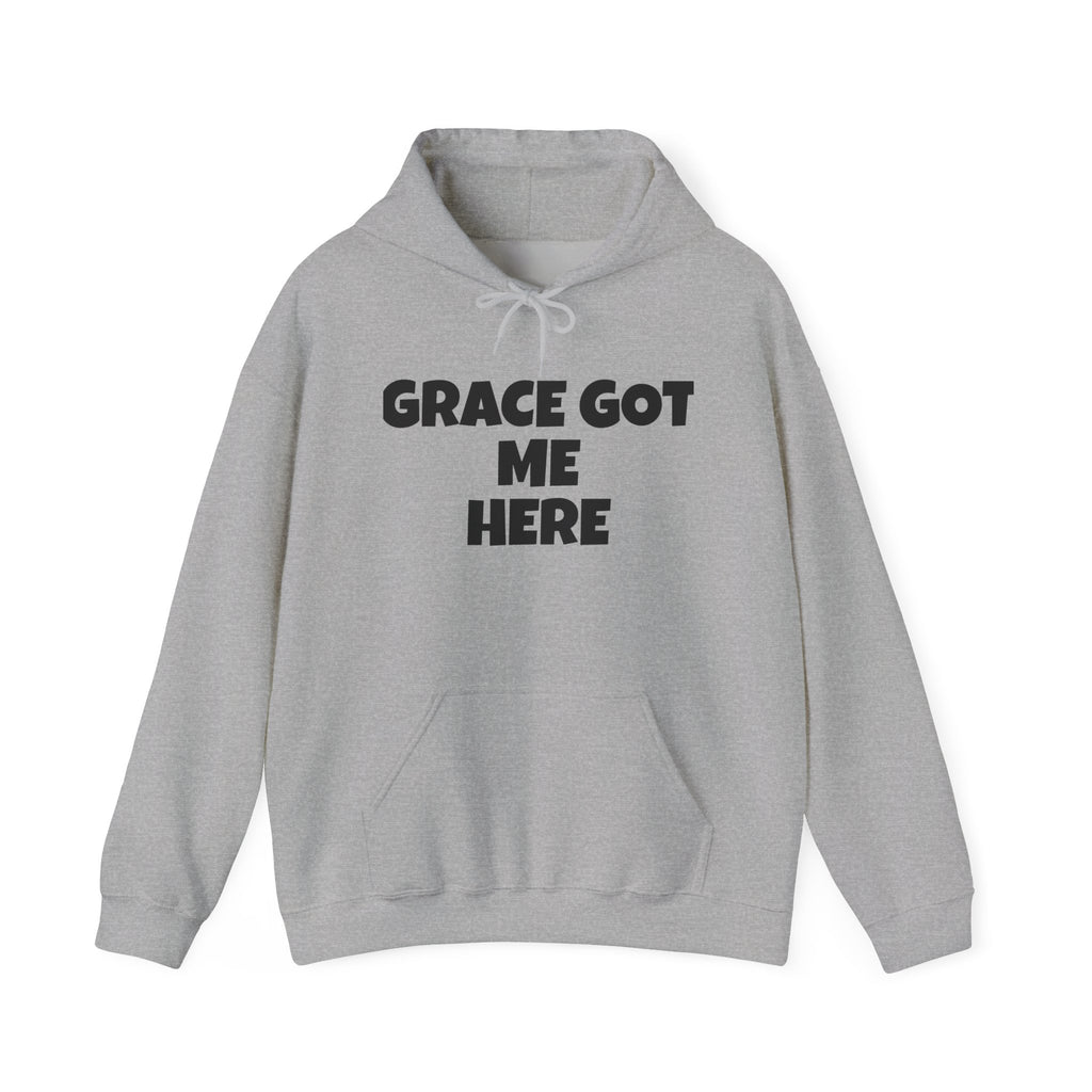 Grace Got Me Here Hoodie — Inspirational Christian Hooded Sweatshirt