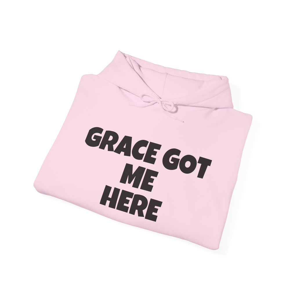 Grace Got Me Here Hoodie — Inspirational Christian Hooded Sweatshirt