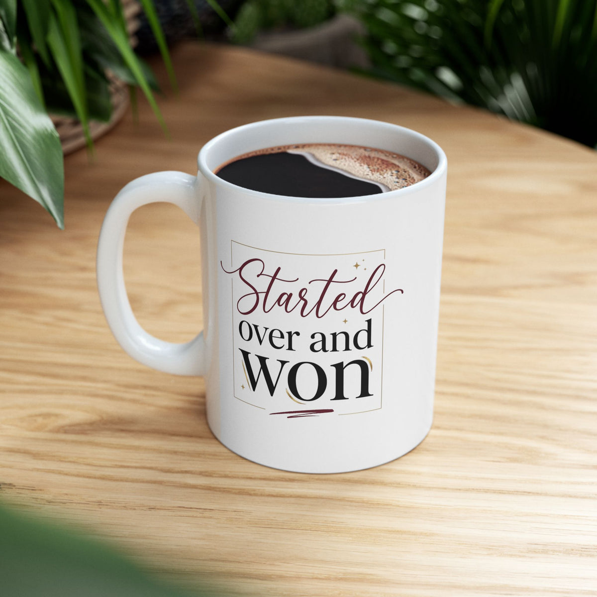 Ceramic Mug — "Strong Overcome Weakness" Inspirational Coffee Cup (11oz, 15oz)