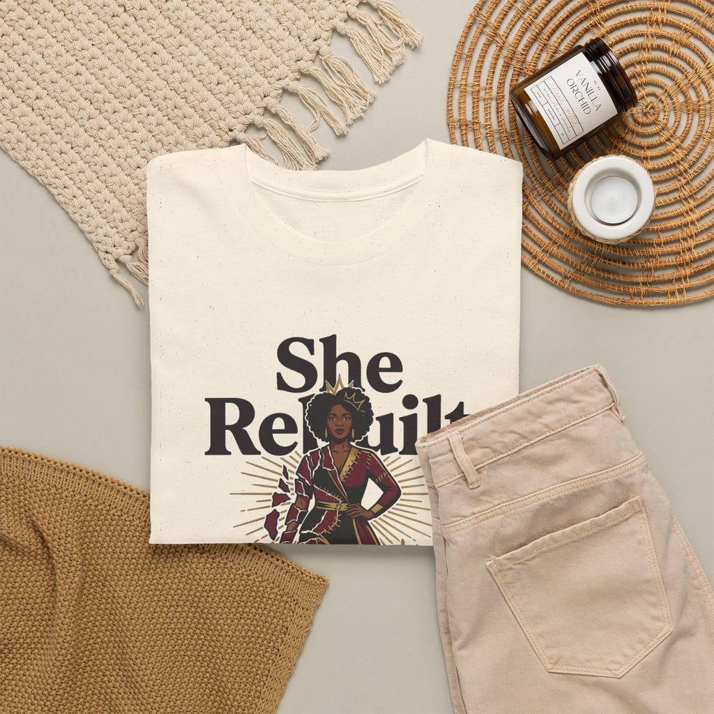 She Rebuilt Herself T-Shirt — Empowerment Tee for Women