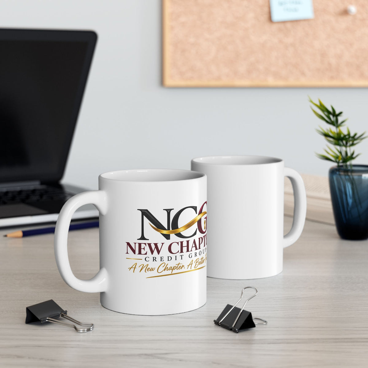 New Chapter Ceramic Mug (11oz, 15oz) – Motivational Coffee Cup with 'A New Chapter' Logo