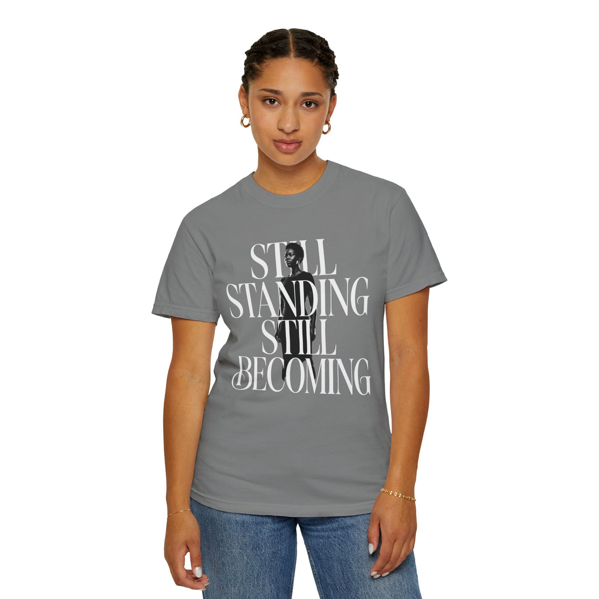T-Shirt — Minimalist Silhouette Graphic Tee with 'ANDTIF' Typography