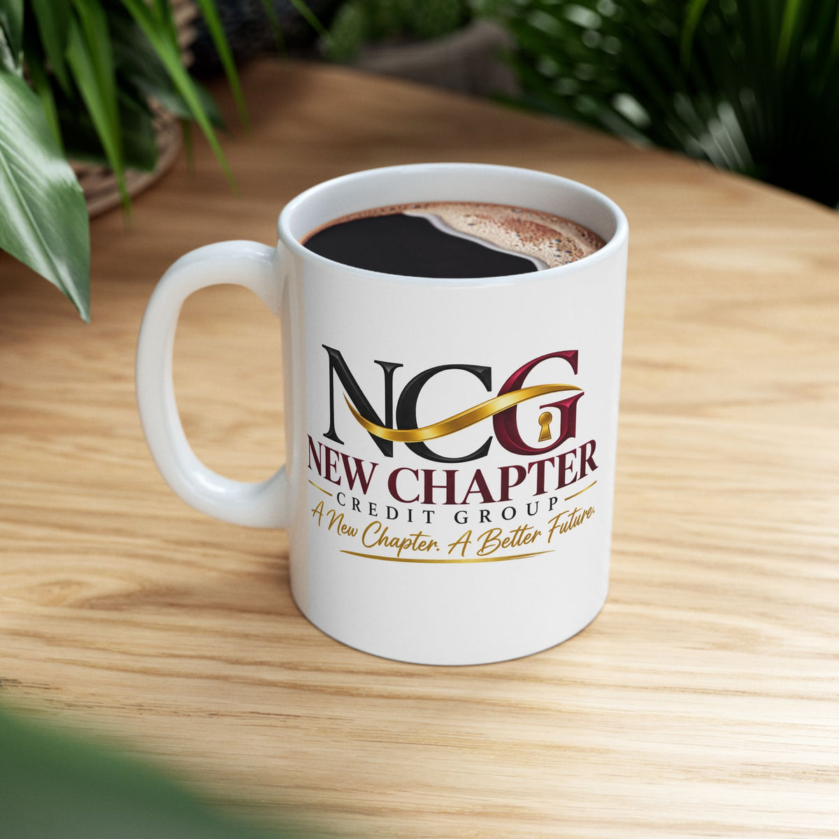New Chapter Ceramic Mug (11oz, 15oz) – Motivational Coffee Cup with 'A New Chapter' Logo
