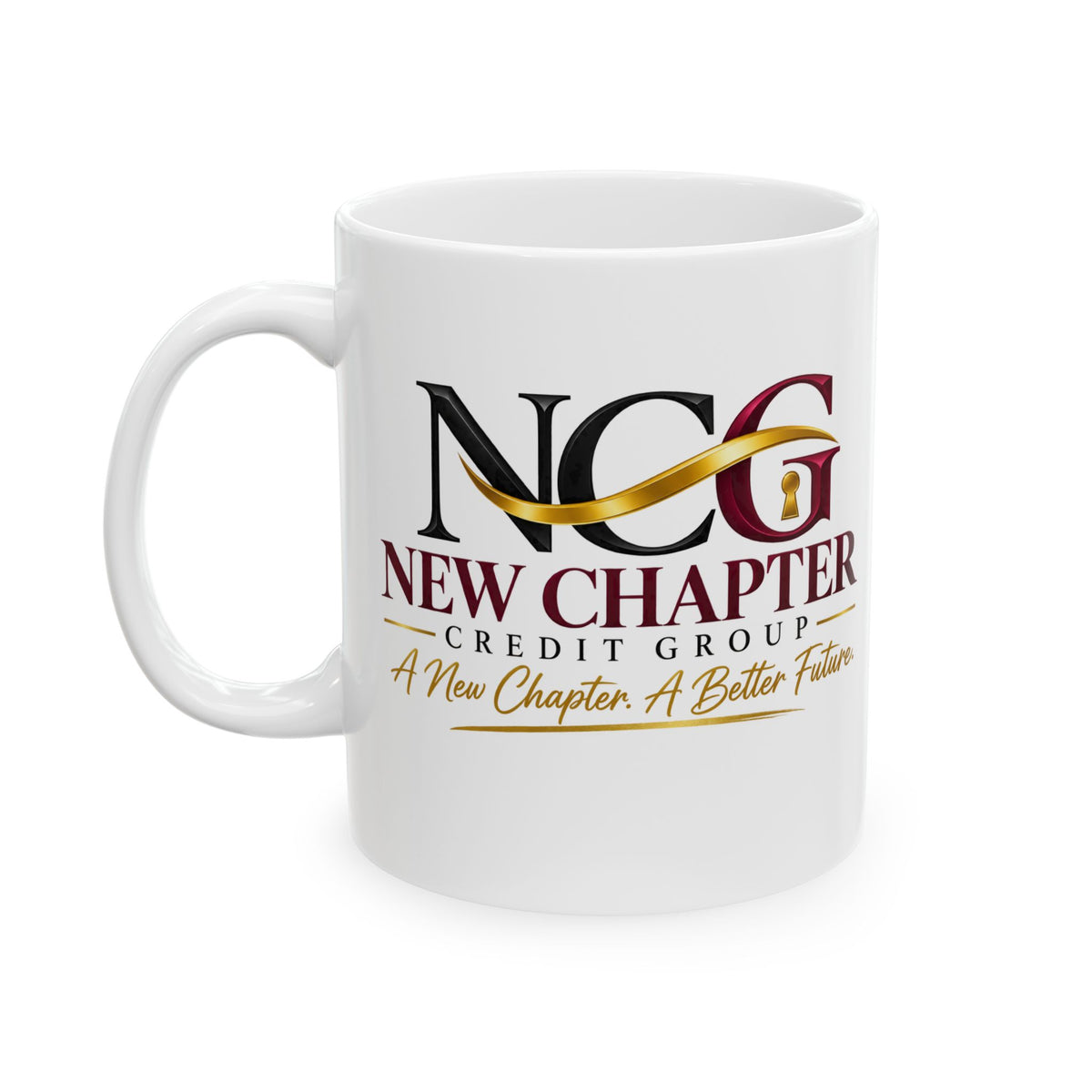 New Chapter Ceramic Mug (11oz, 15oz) – Motivational Coffee Cup with 'A New Chapter' Logo