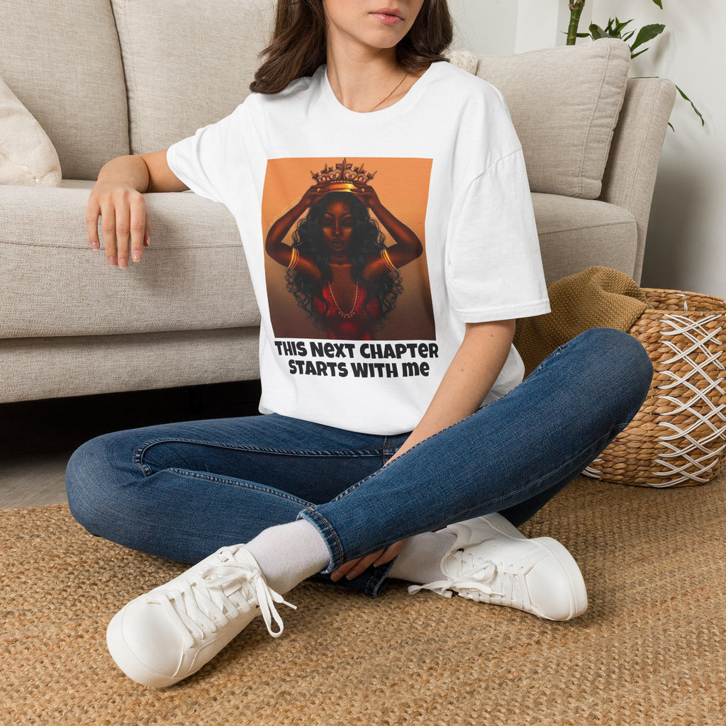 Queen Crown T‑Shirt — "This Next Chapter Starts With Me" Inspirational Tee for Black Women