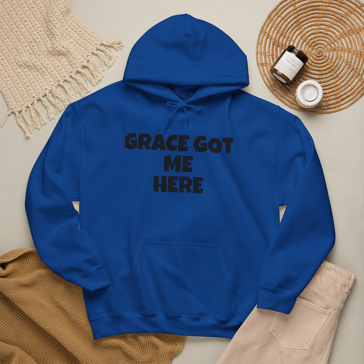 Grace Got Me Here Hoodie — Inspirational Christian Hooded Sweatshirt