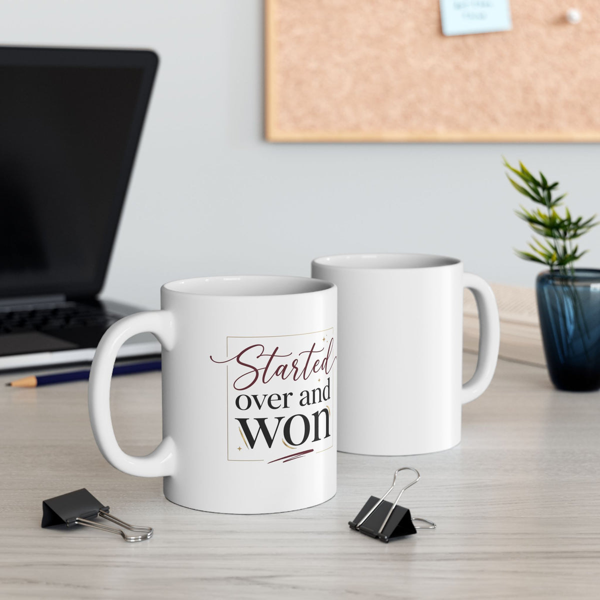 Ceramic Mug — "Strong Overcome Weakness" Inspirational Coffee Cup (11oz, 15oz)